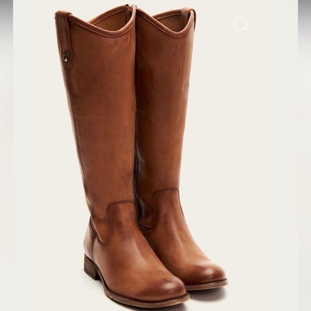 Frye Melissa Inside Zip Cognac Leather Tall Riding Boot 6 Equestrian Knee High - Picture 4 of 12
